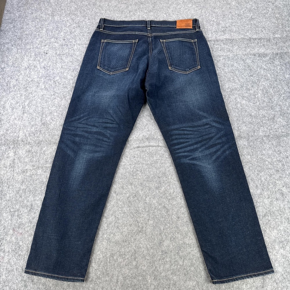 Flint And Tinder Jeans Mens 34x30 Blue Straight Fit Stretch Denim USA FT 064 - Picture 8 of 16